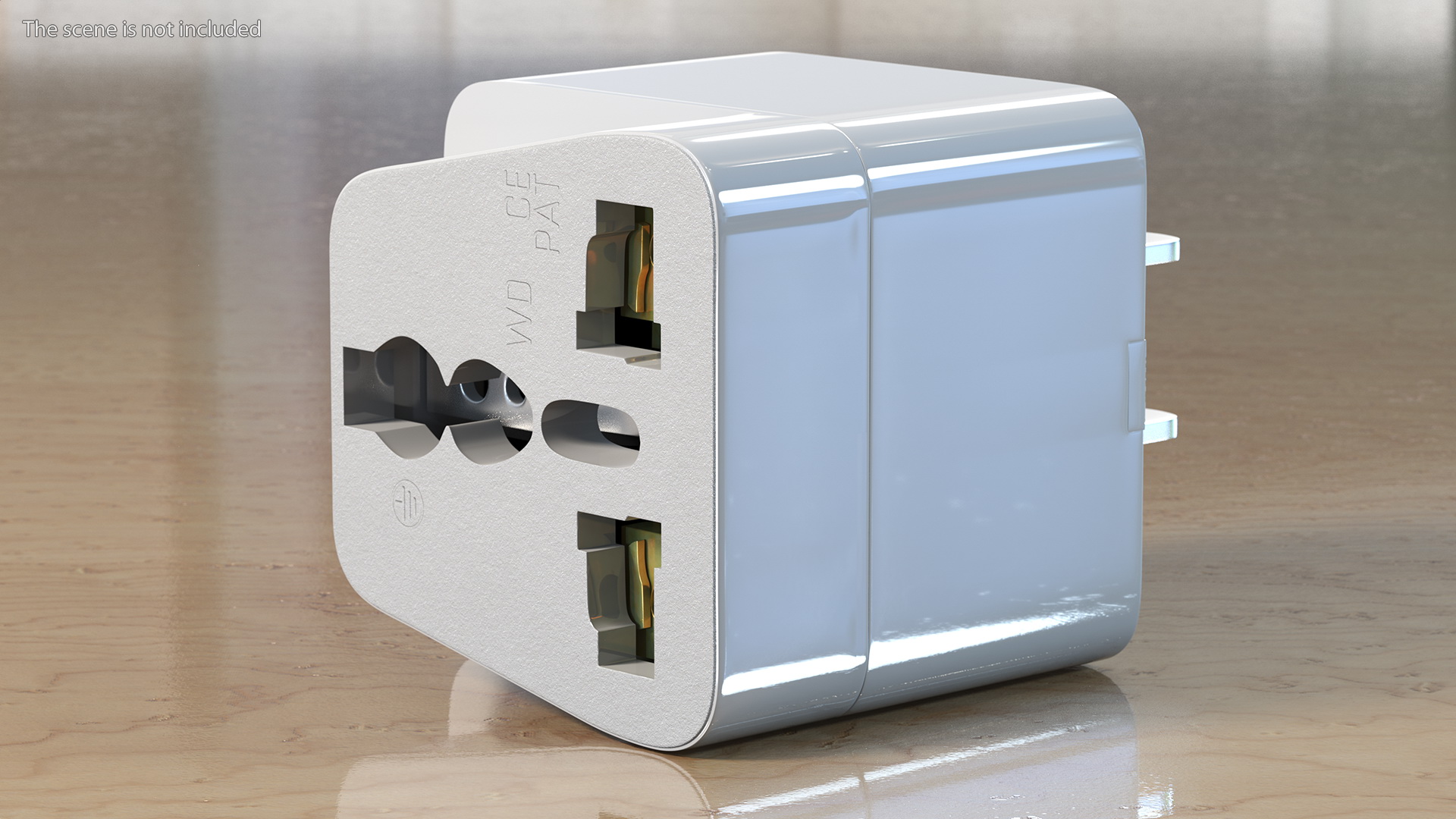 Type B Travel Plug Adapter White 3D