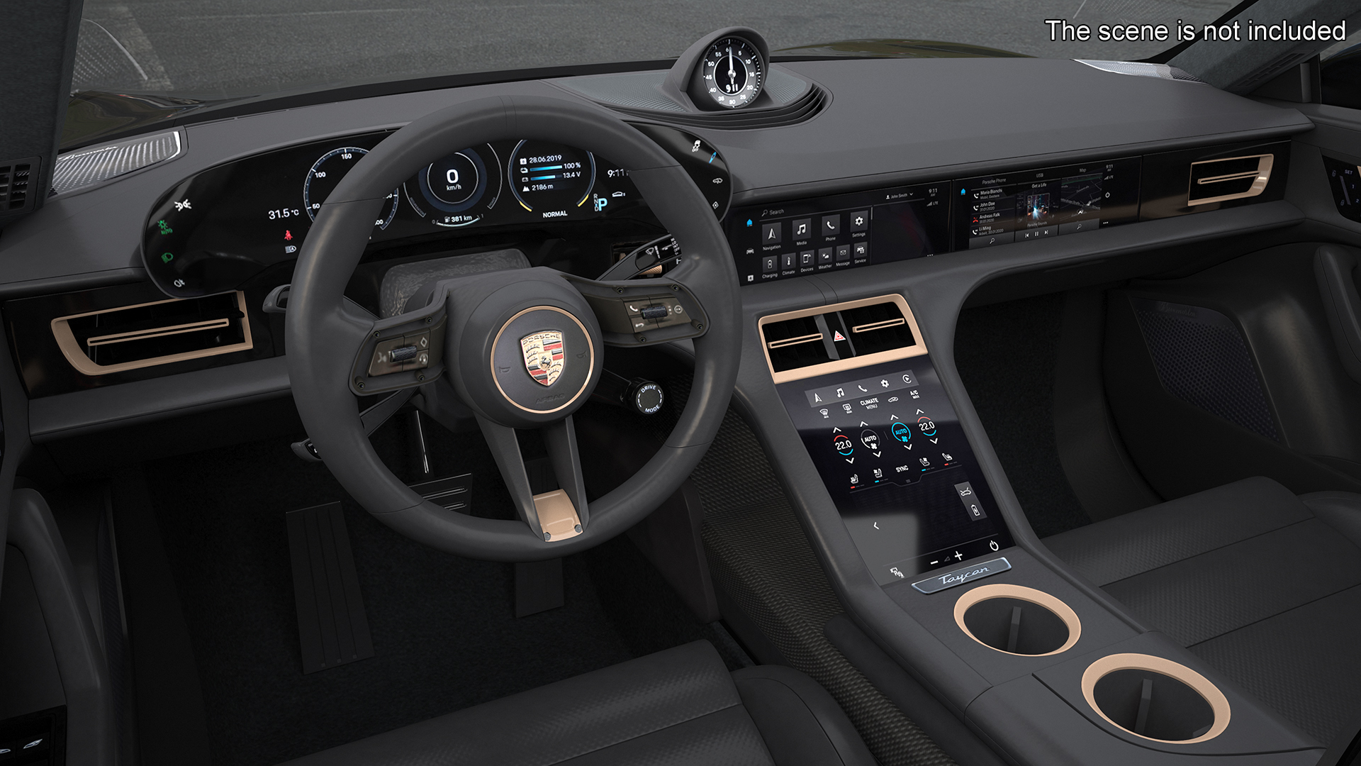 Porsche Taycan Turbo S Jet Black 3D