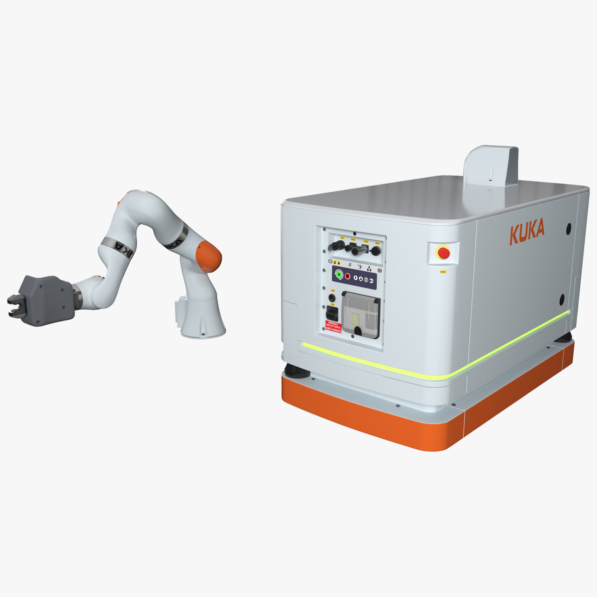 3D Autonomous Robot KUKA KMR Iiwa with Manipulator Rigged for Cinema 4D model