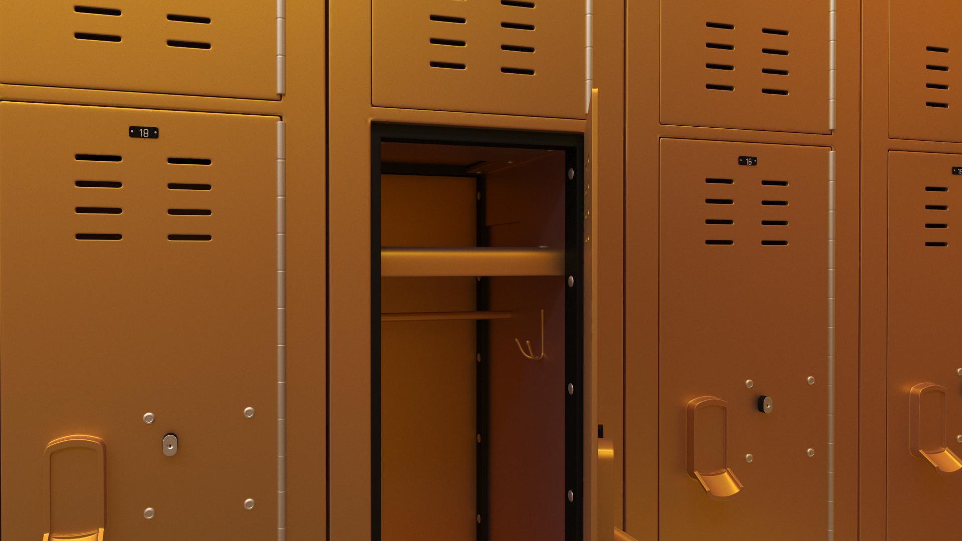 3D model Locker Room Design Yellow