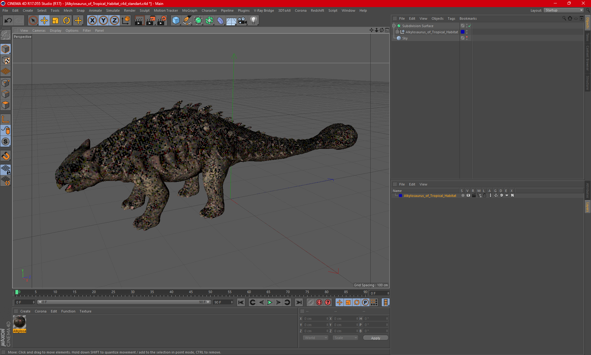 Alkylosaurus of Tropical Habitat 3D