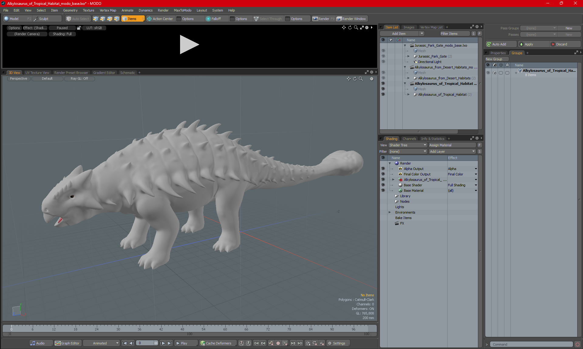 Alkylosaurus of Tropical Habitat 3D