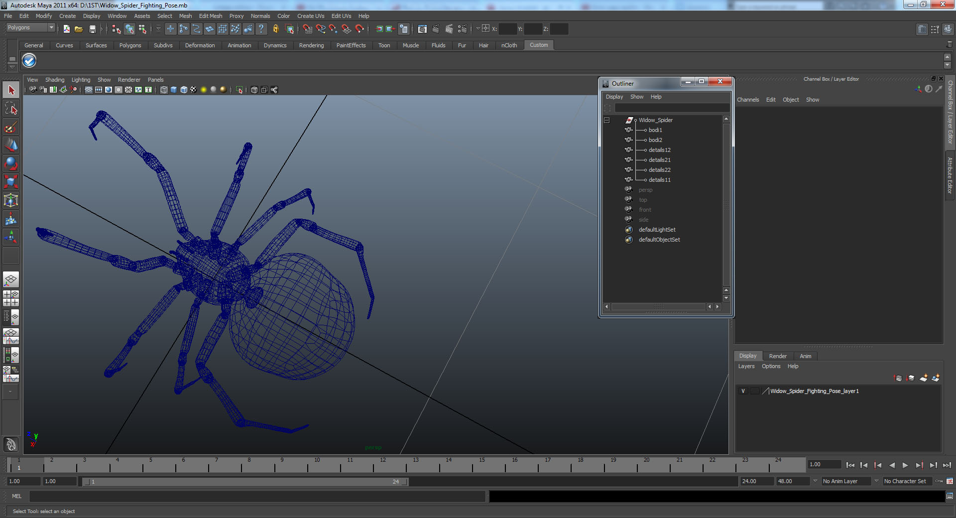 3D Widow Spider Fighting Pose