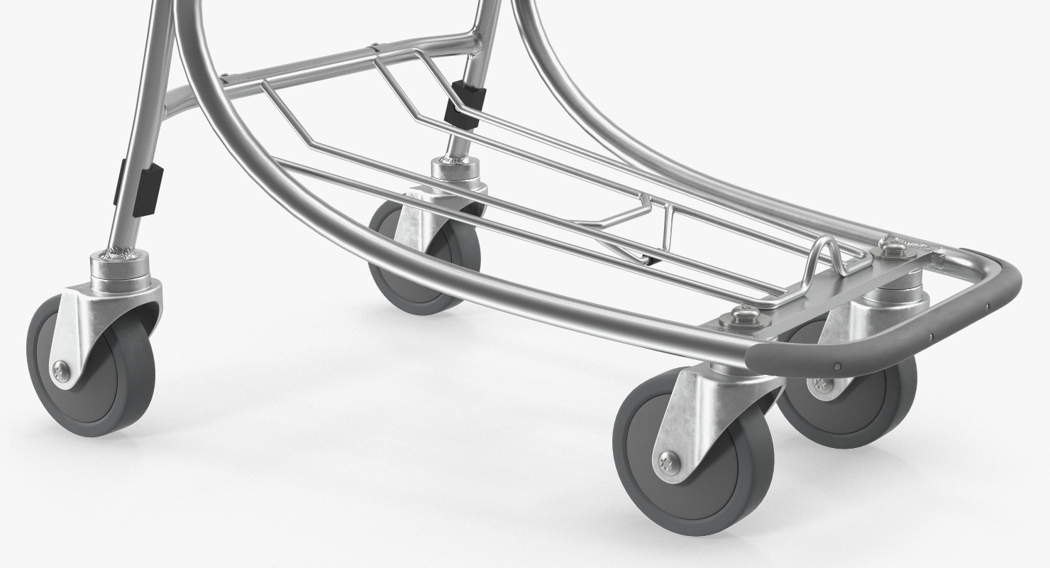 3D Airport Trolley Cart Empty