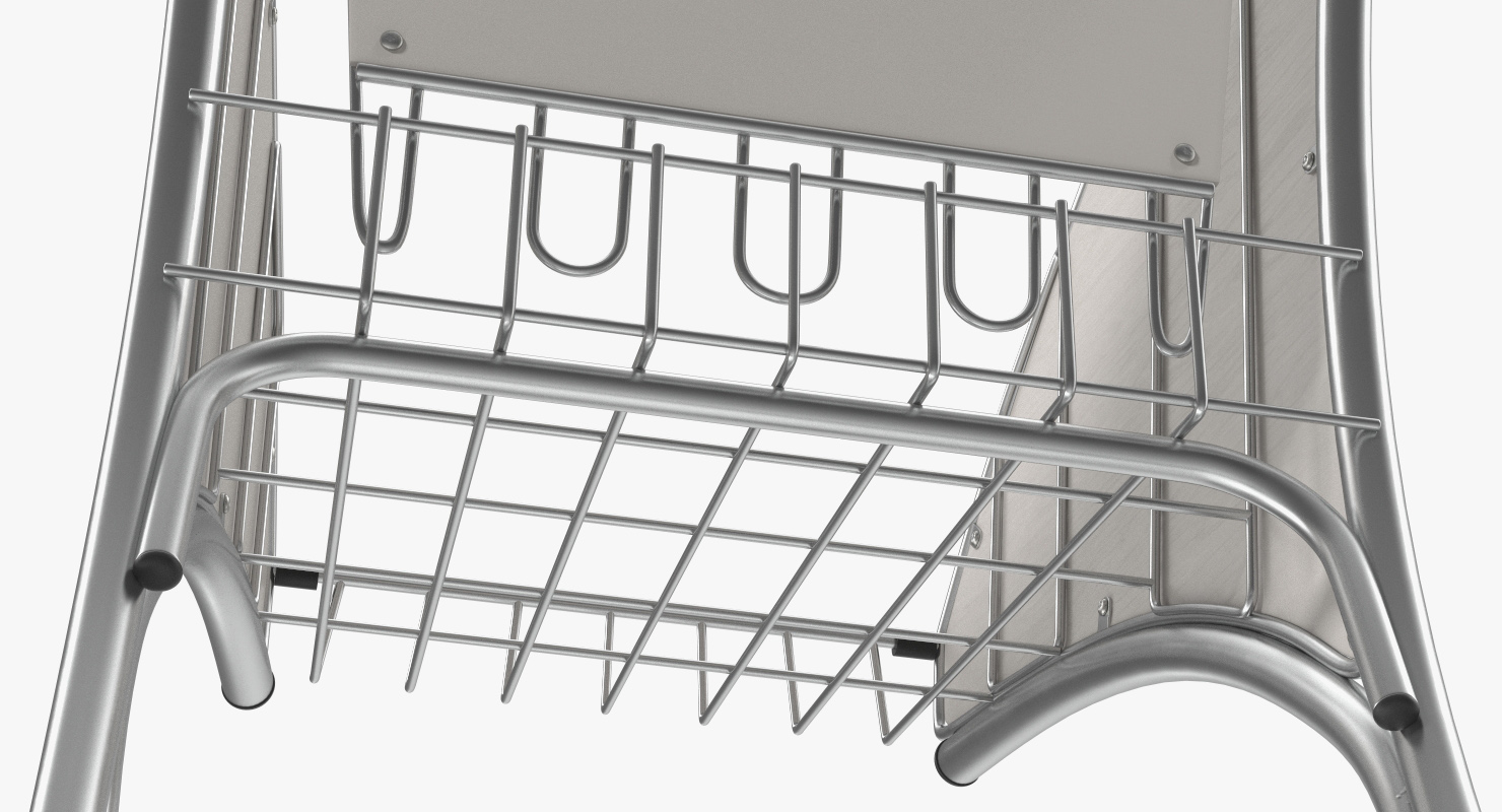 3D Airport Trolley Cart Empty