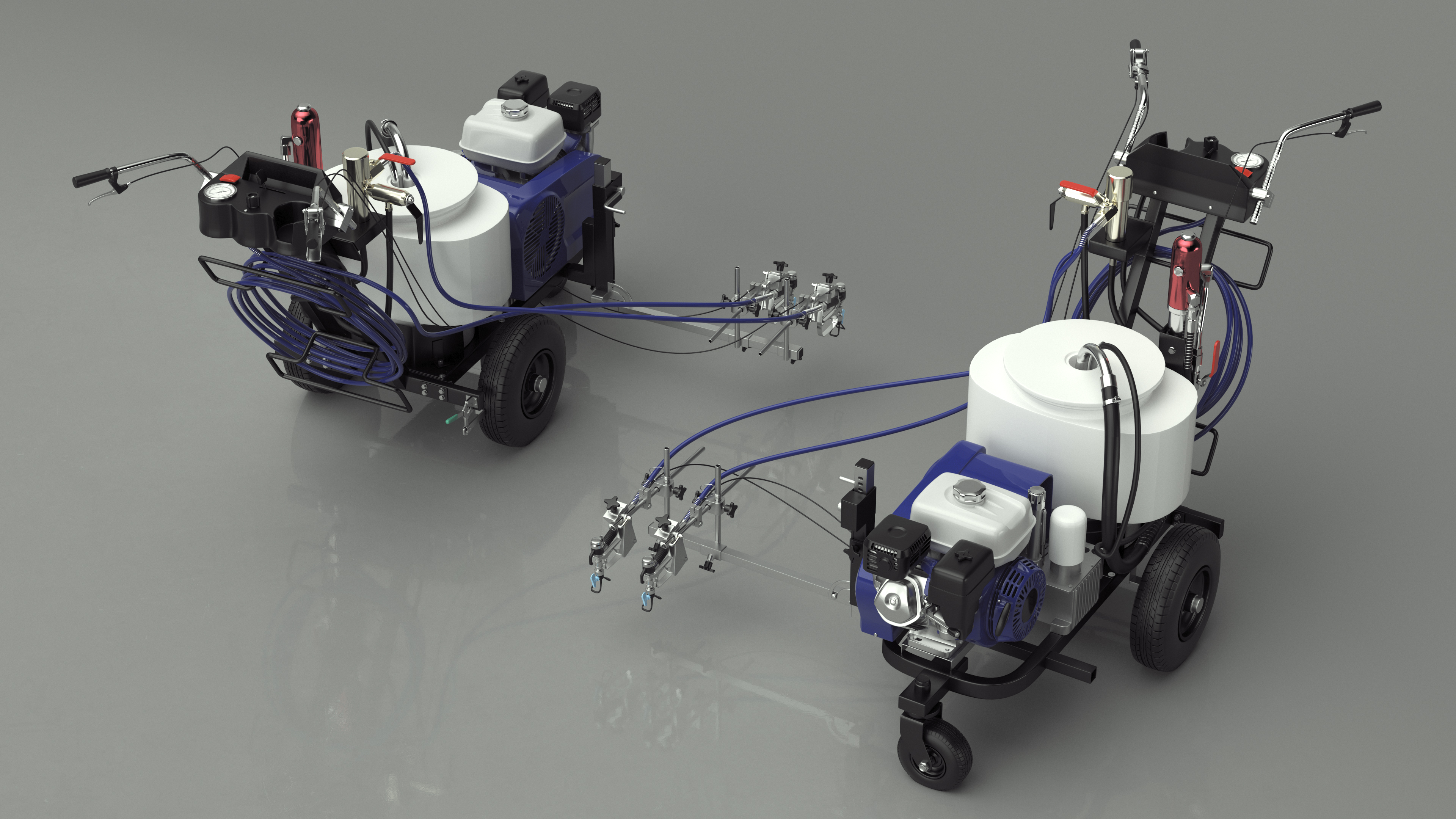 3D Cold Paint Road Marking Machine Rigged model