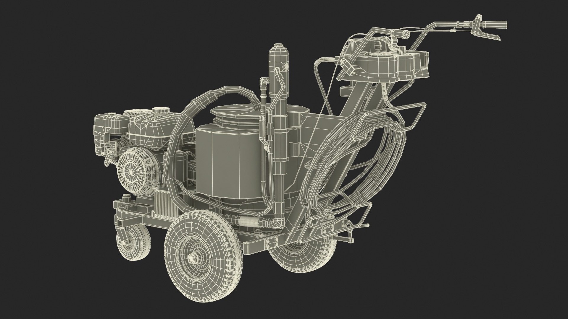 3D Cold Paint Road Marking Machine Rigged model