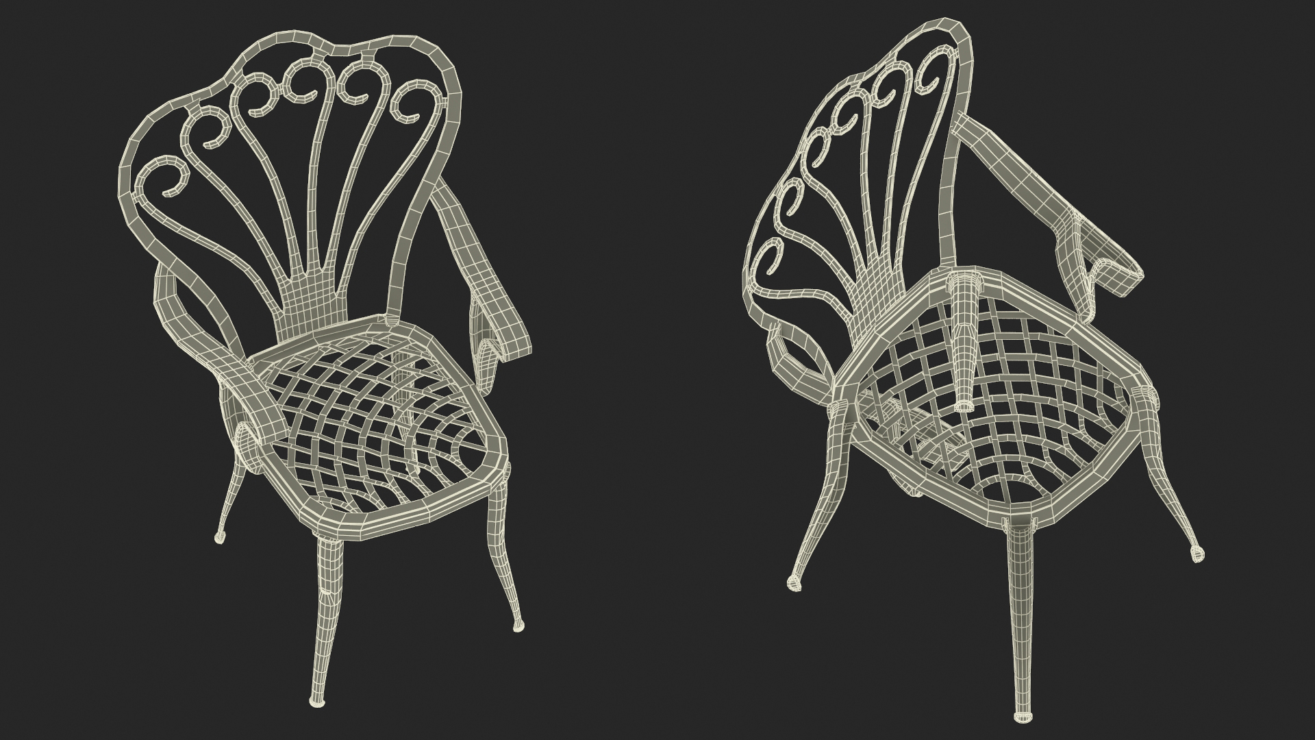 Vintage Patio Furniture Set 3D