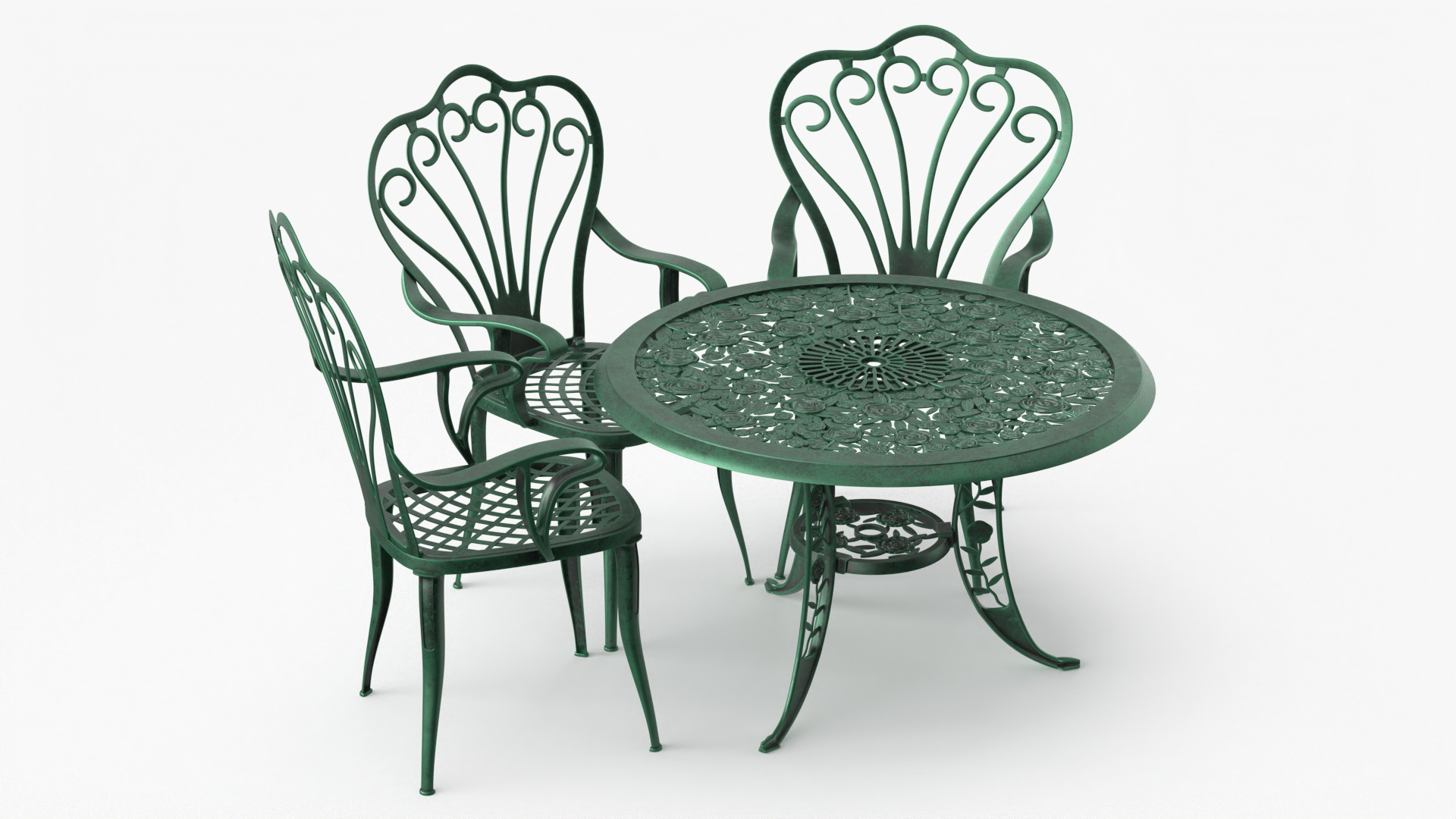 Vintage Patio Furniture Set 3D