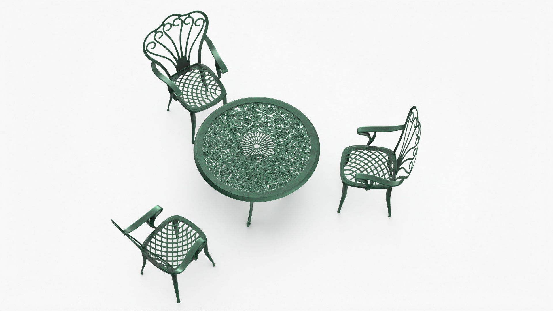 Vintage Patio Furniture Set 3D