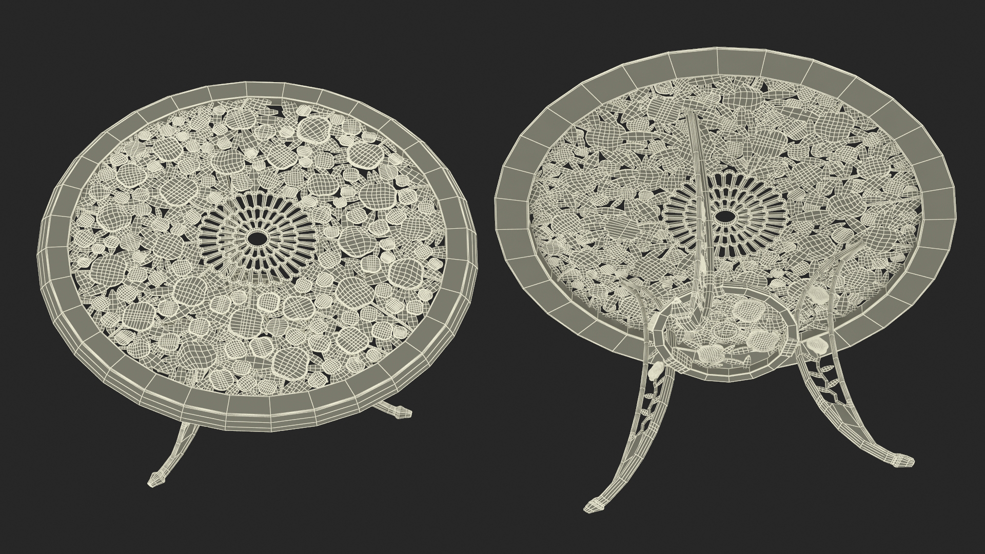 Vintage Patio Furniture Set 3D