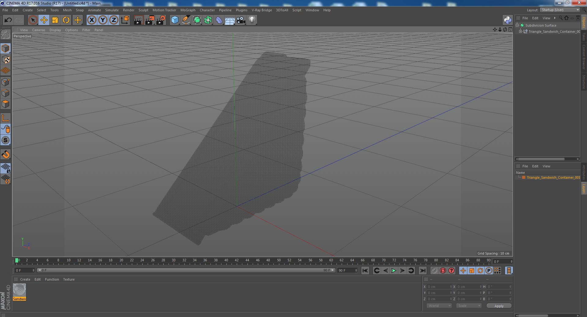 Triangle Sandwich Container 3D