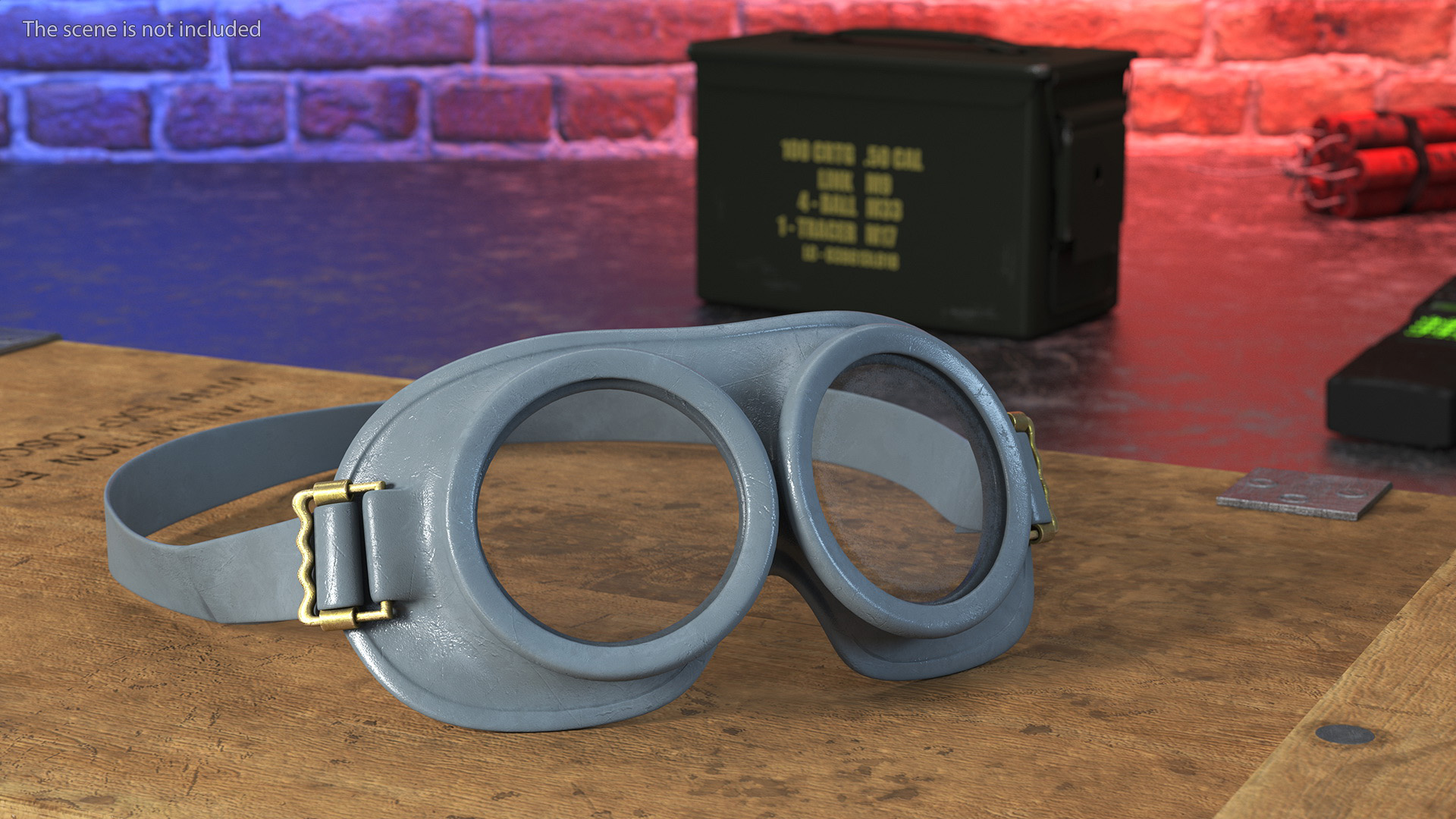 3D NATO Grey Military Rubber Goggles model