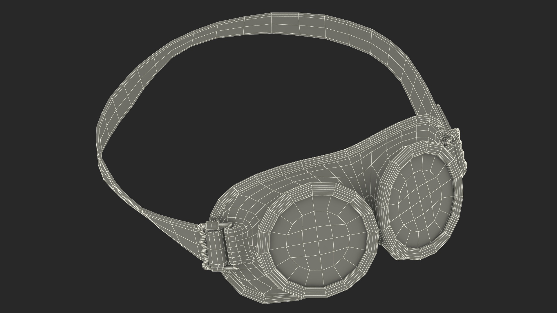 3D NATO Grey Military Rubber Goggles model