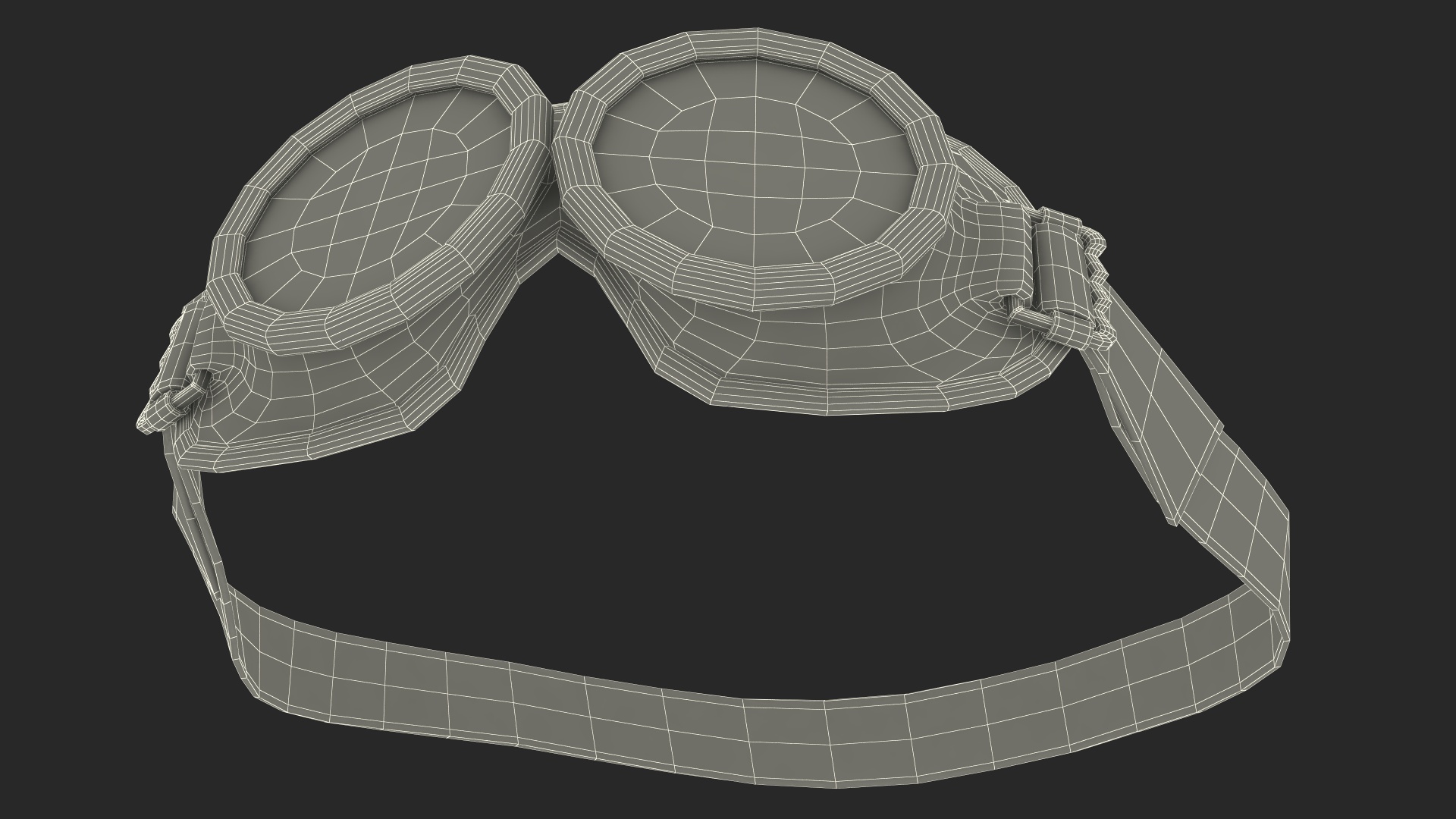 3D NATO Grey Military Rubber Goggles model