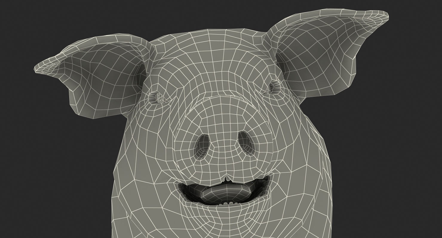 Pig Piglet Landrace Walking Pose 3D