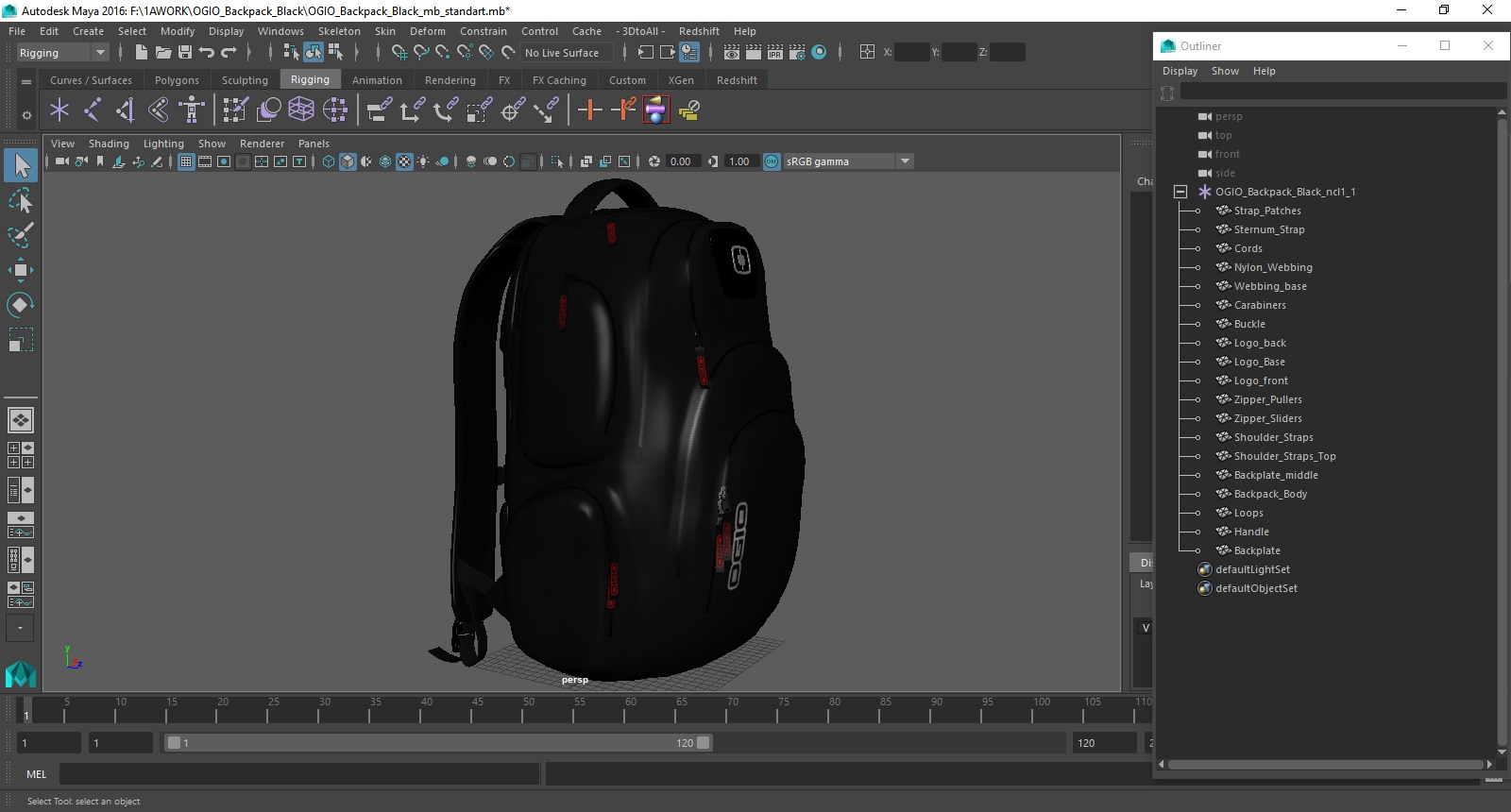 OGIO Backpack Black 3D model
