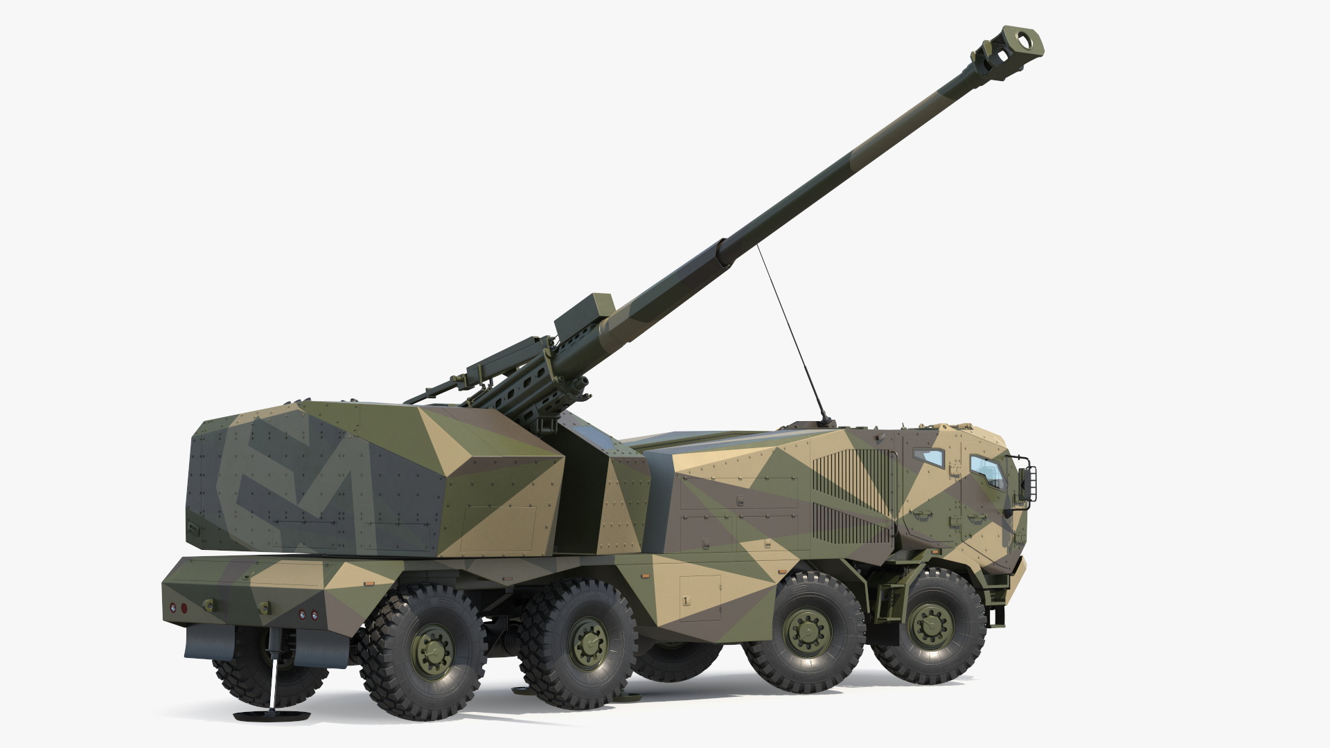 3D model Morana Self-Propelled Howitzer Gun Rigged for Maya