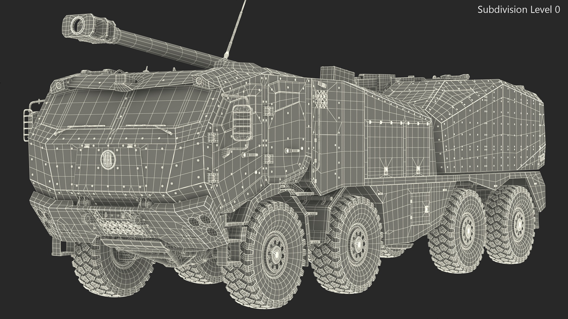3D model Morana Self-Propelled Howitzer Gun Rigged for Maya