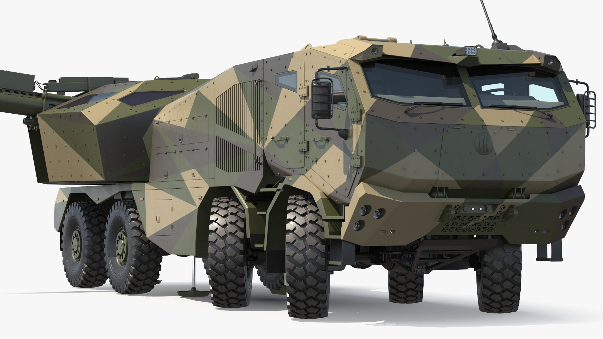 3D model Morana Self-Propelled Howitzer Gun Rigged for Maya