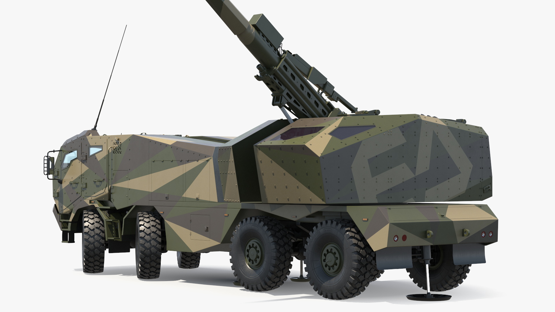 3D model Morana Self-Propelled Howitzer Gun Rigged for Maya