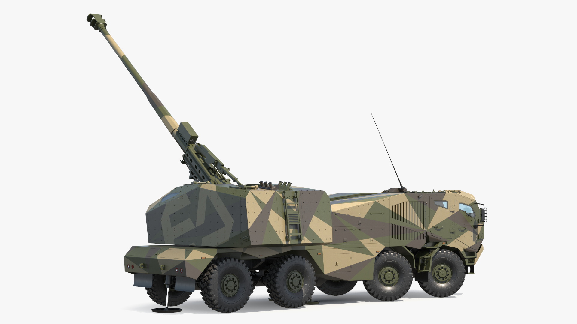 3D model Morana Self-Propelled Howitzer Gun Rigged for Maya