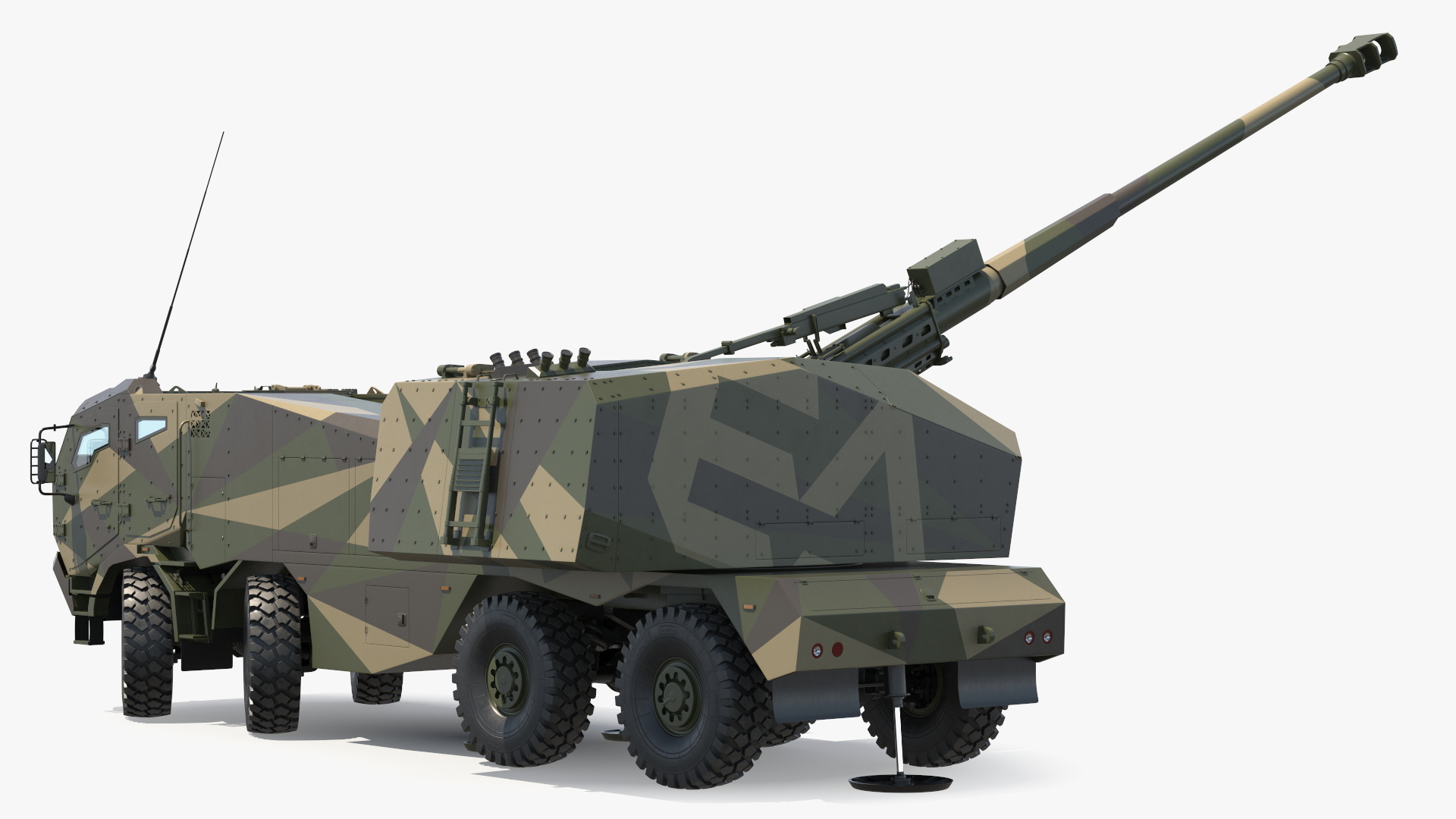 3D model Morana Self-Propelled Howitzer Gun Rigged for Maya