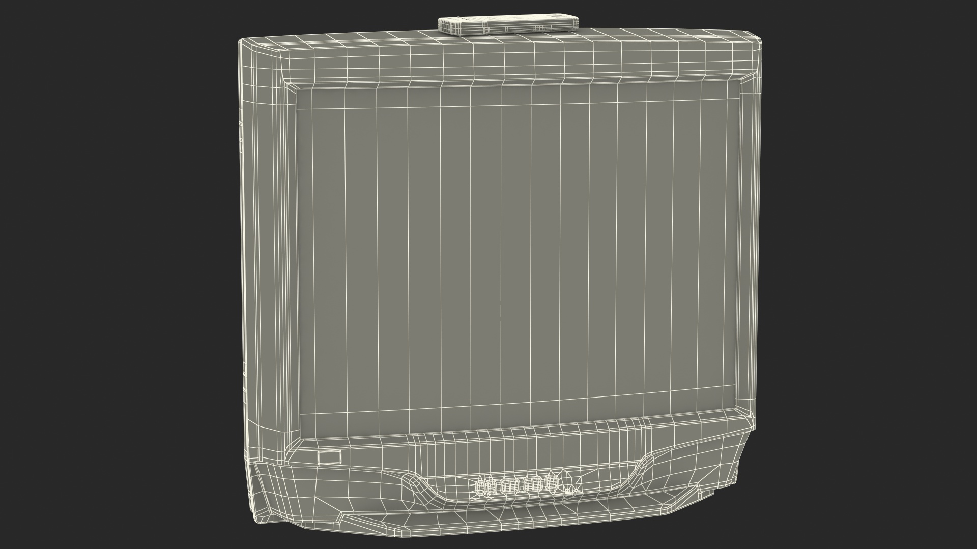 3D Vintage 00s CRT TV with IR Control Off model