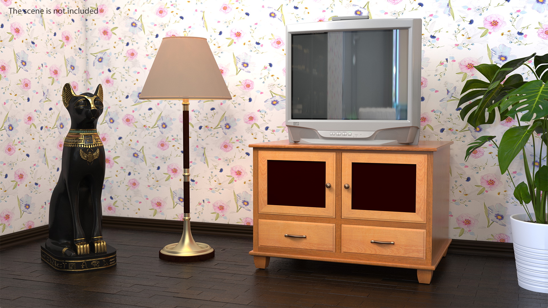 3D Vintage 00s CRT TV with IR Control Off model