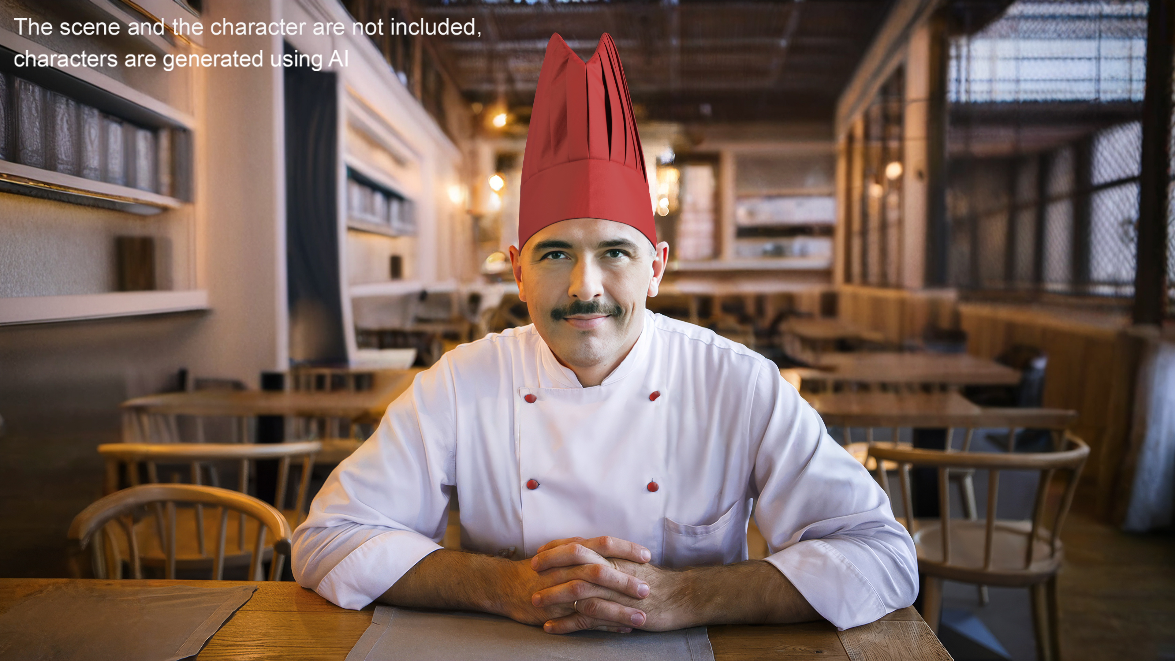 3D Tall Chef Hat in Red Color