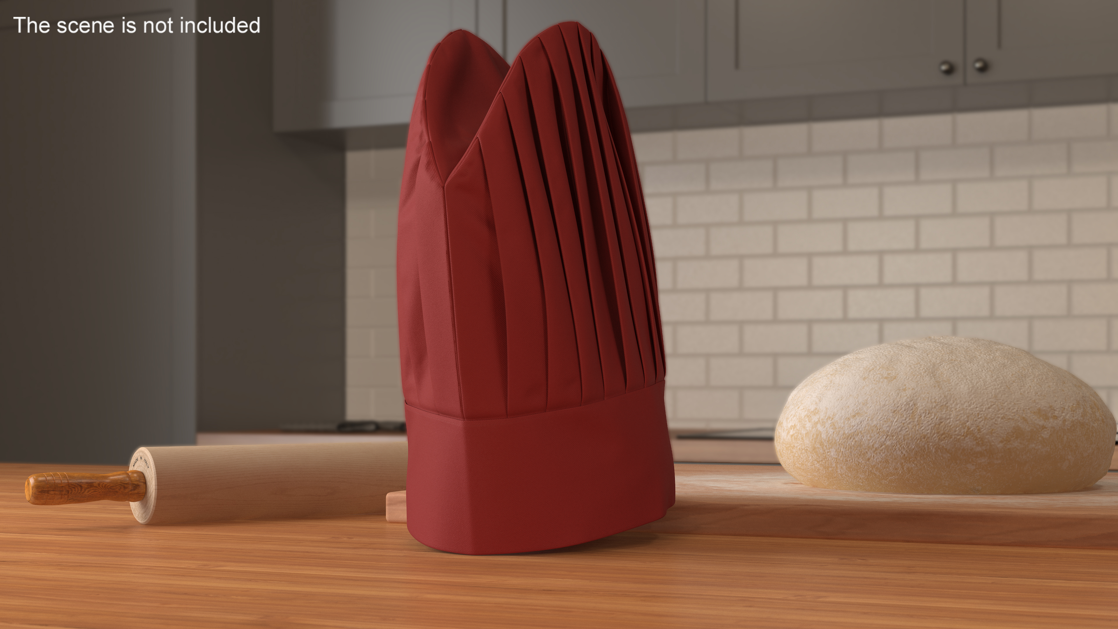 3D Tall Chef Hat in Red Color