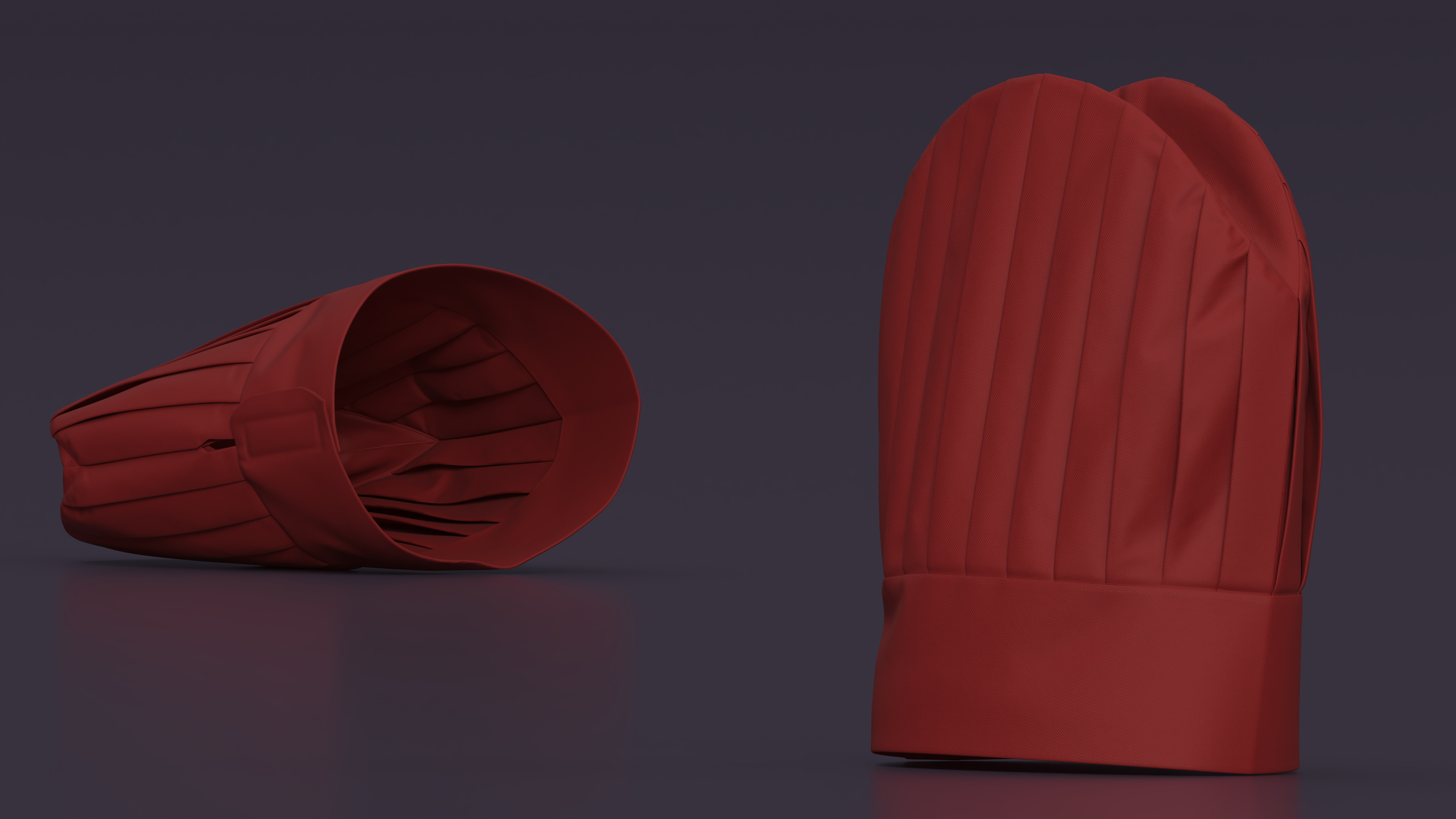 3D Tall Chef Hat in Red Color