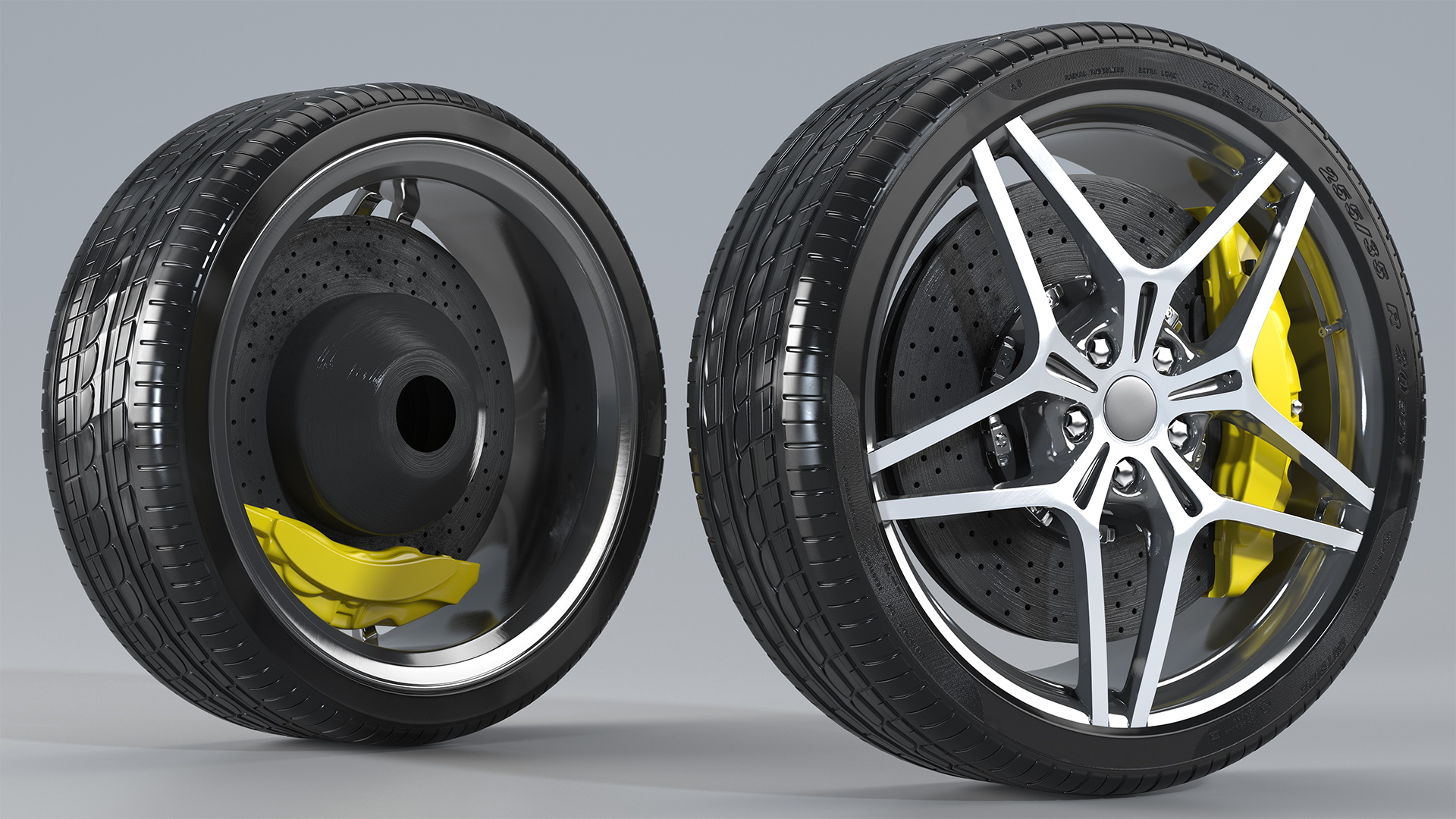 3D Sports Car Wheel