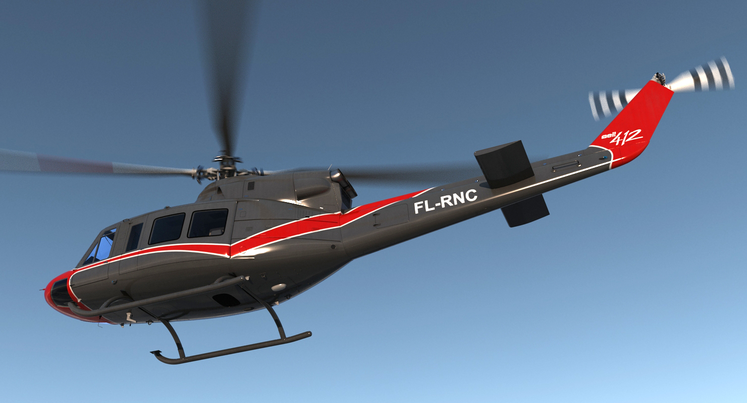Offshore Helicopter Bell 412EP Rigged 3D