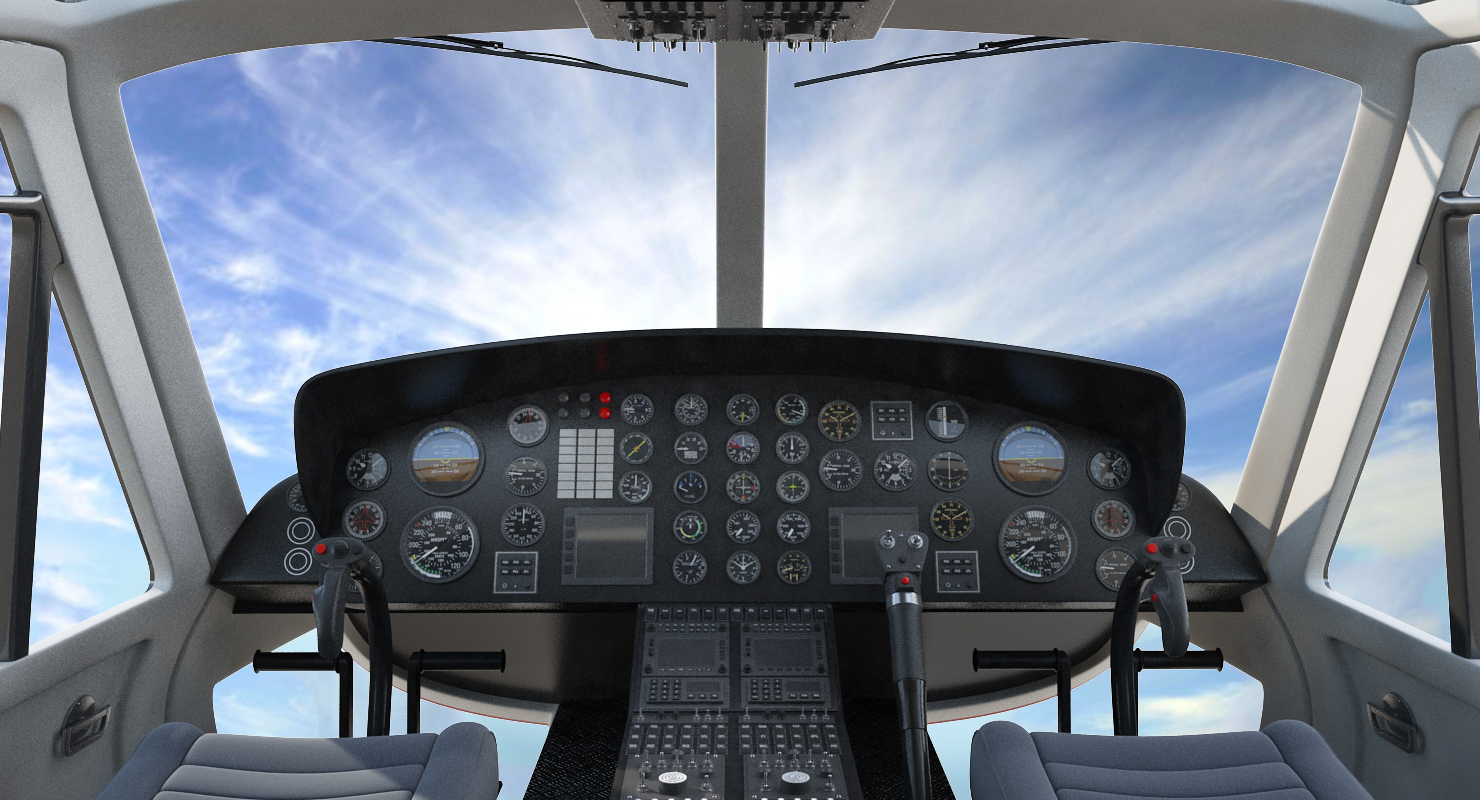 Offshore Helicopter Bell 412EP Rigged 3D