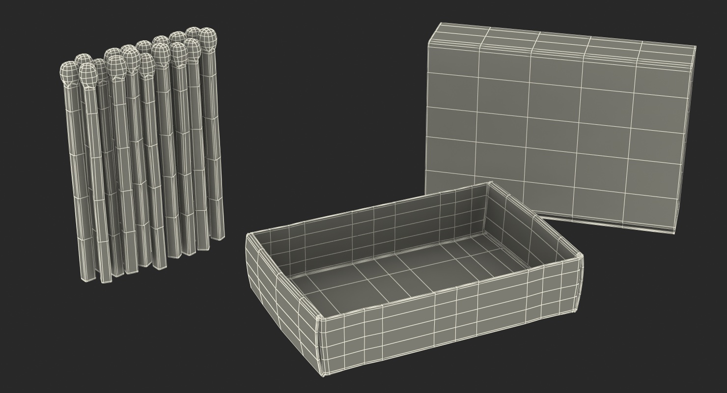 3D Matchsticks in Cardboard Matchbox model