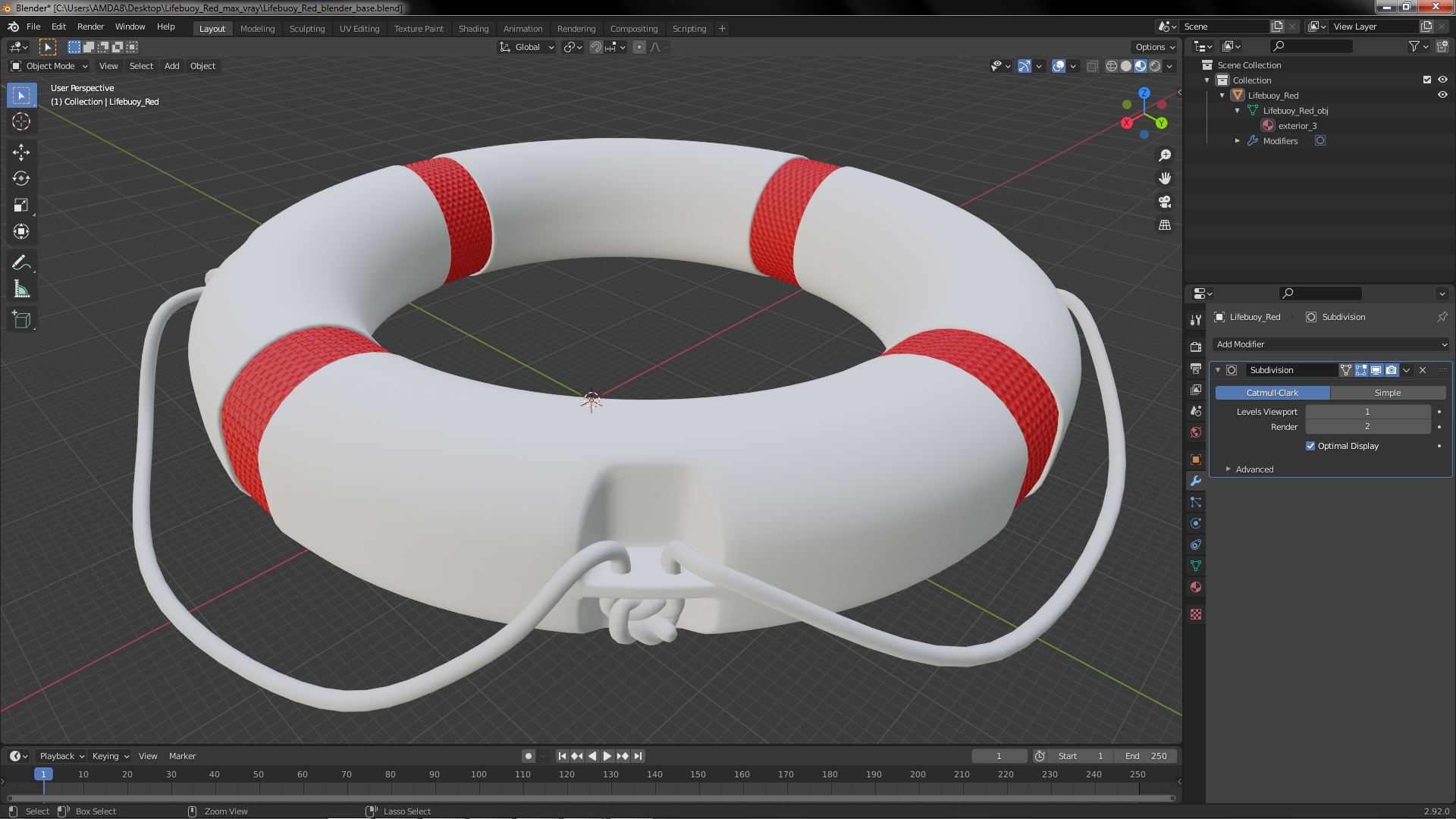 Lifebuoy Red 3D
