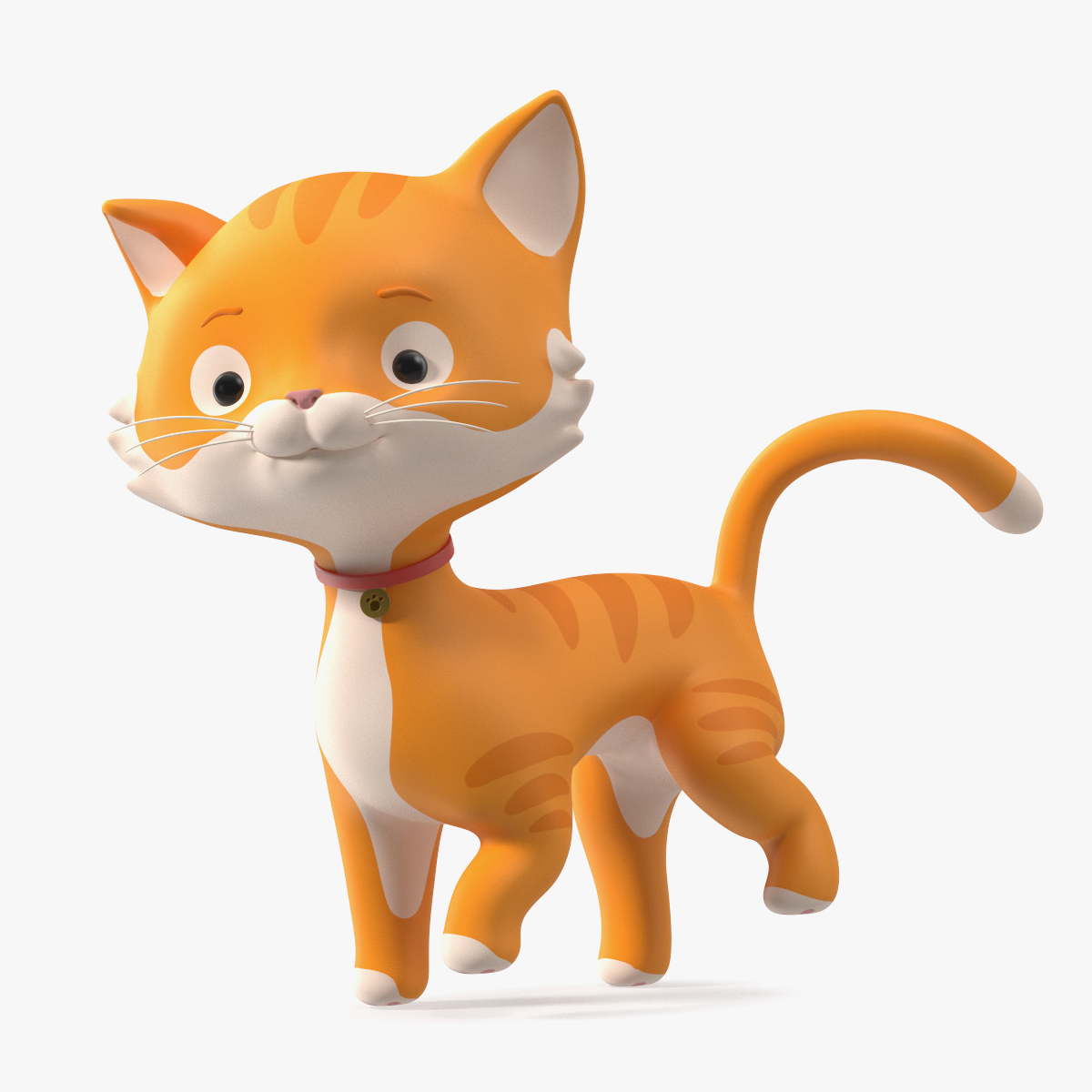 Funny and Cute Cartoon Cat Rigged for Maya 3D