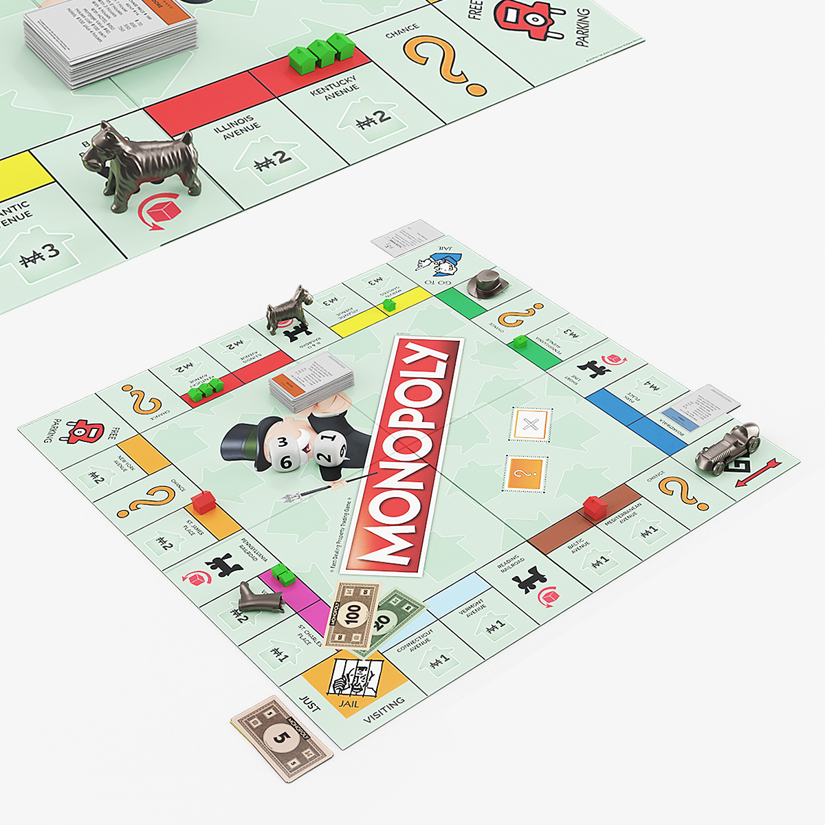 Monopoly Classic Finance Game Board 3D model preview