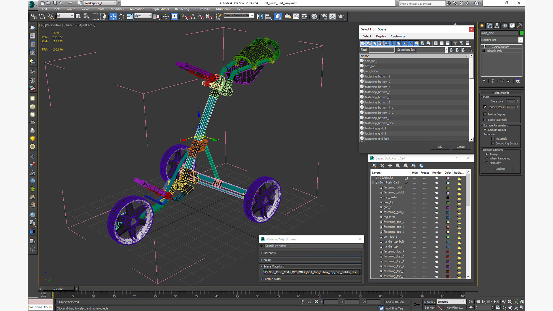 Golf Push Cart 3D model