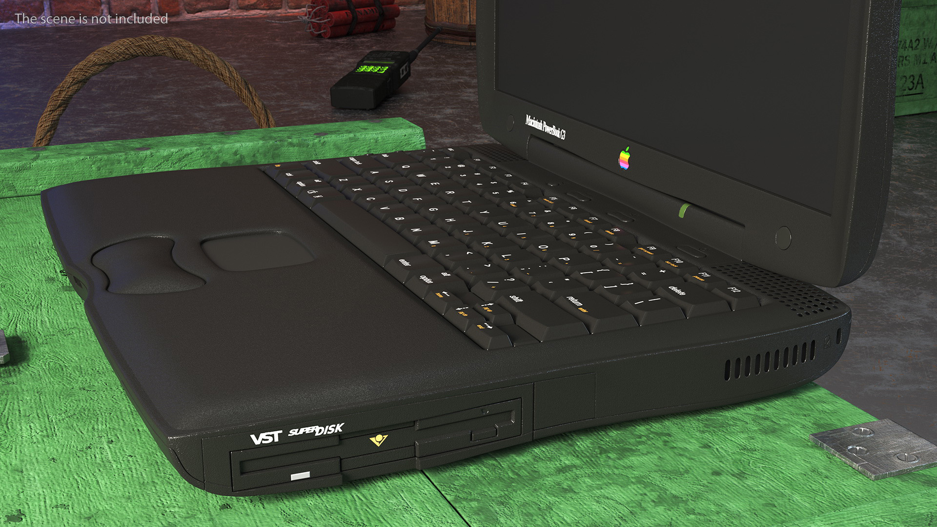 3D Vintage Apple PowerBook G3 Laptop model
