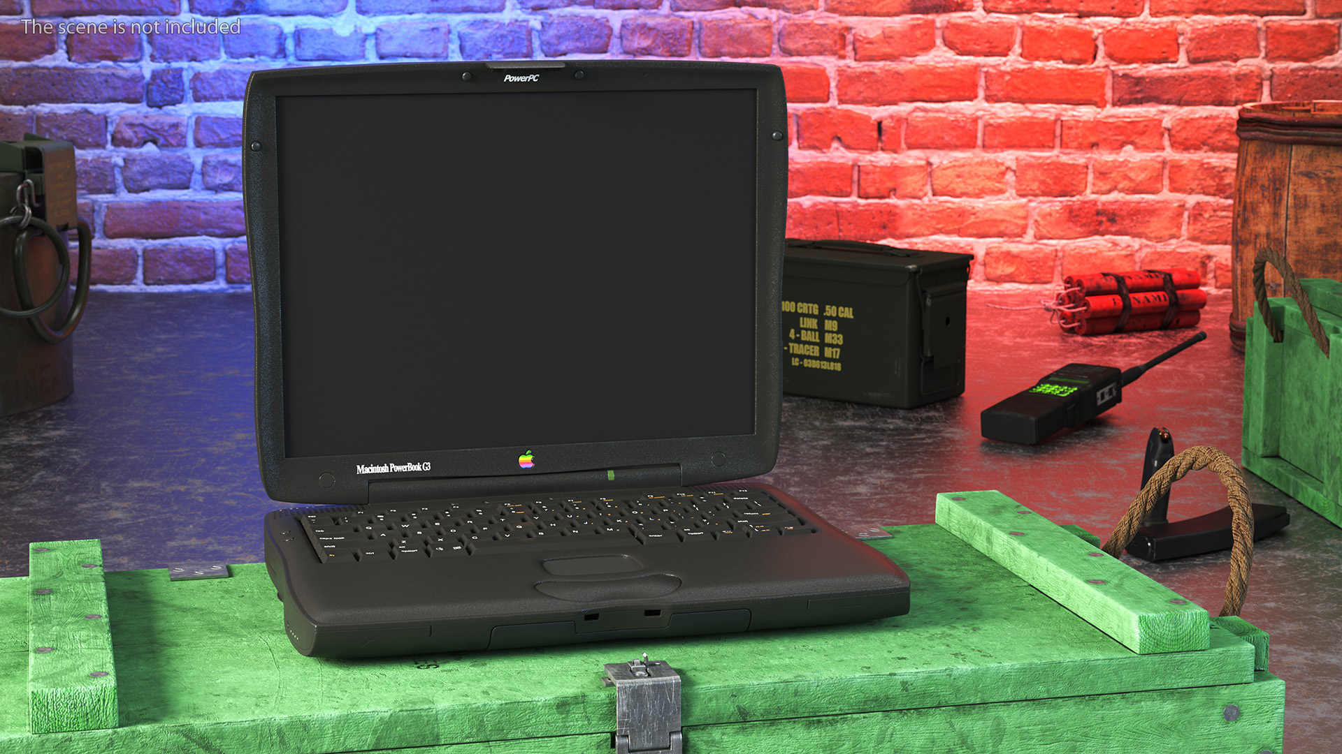 3D Vintage Apple PowerBook G3 Laptop model