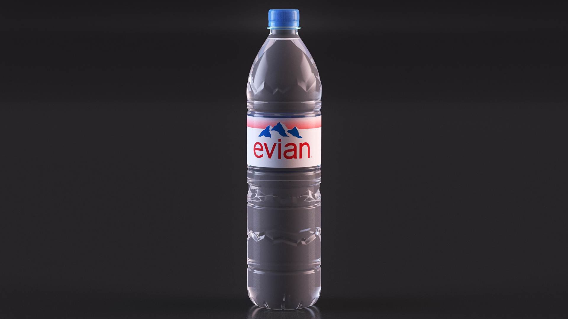 Evian Natural Mineral Water Plastic Bottle 3D