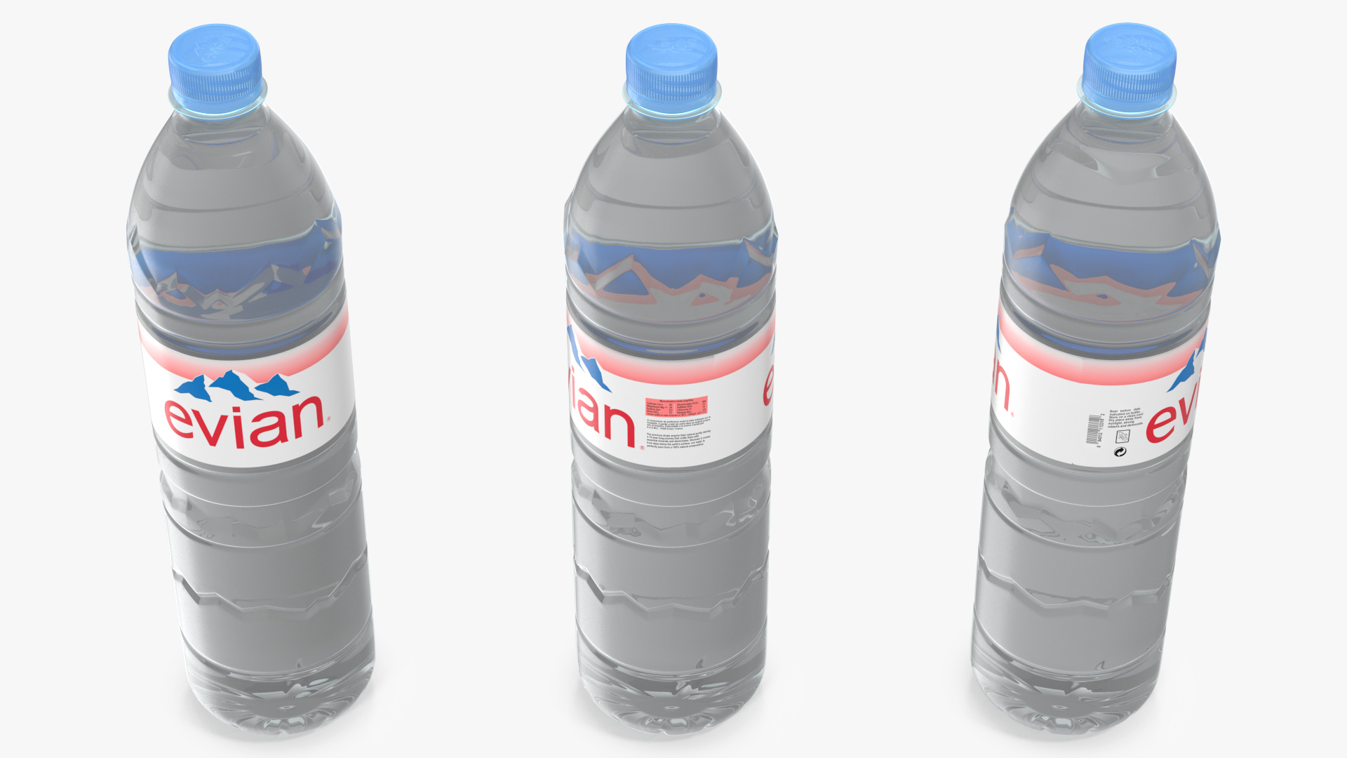 Evian Natural Mineral Water Plastic Bottle 3D