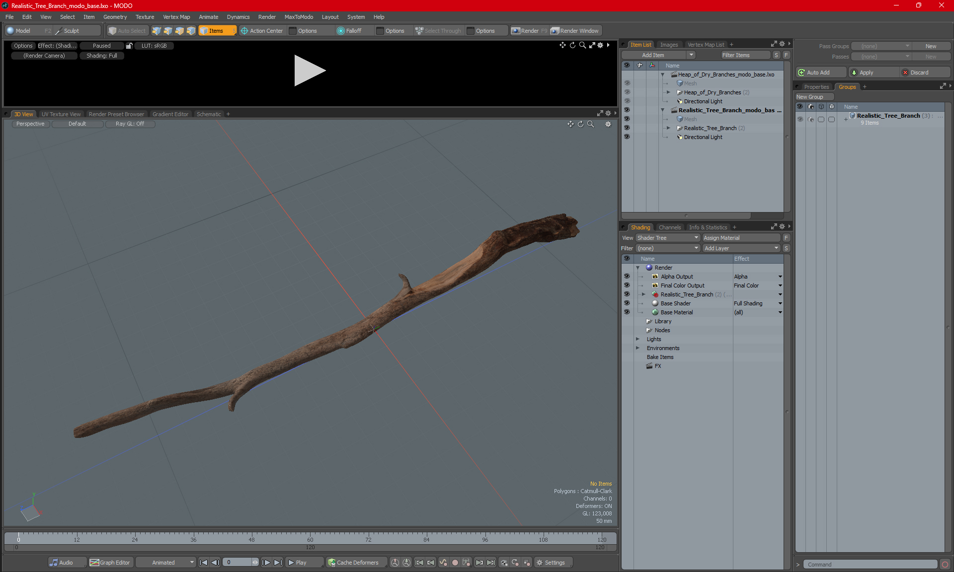 3D Realistic Tree Branch