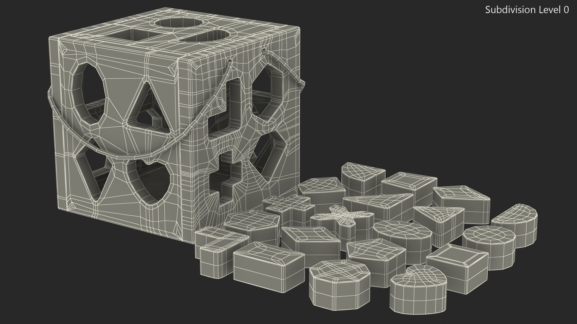 3D Cube Shape Sorter Toy with 19 Blocks
