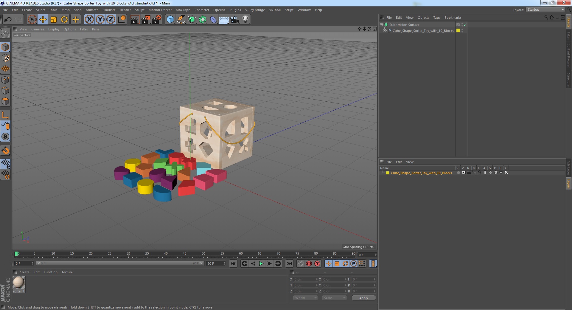3D Cube Shape Sorter Toy with 19 Blocks