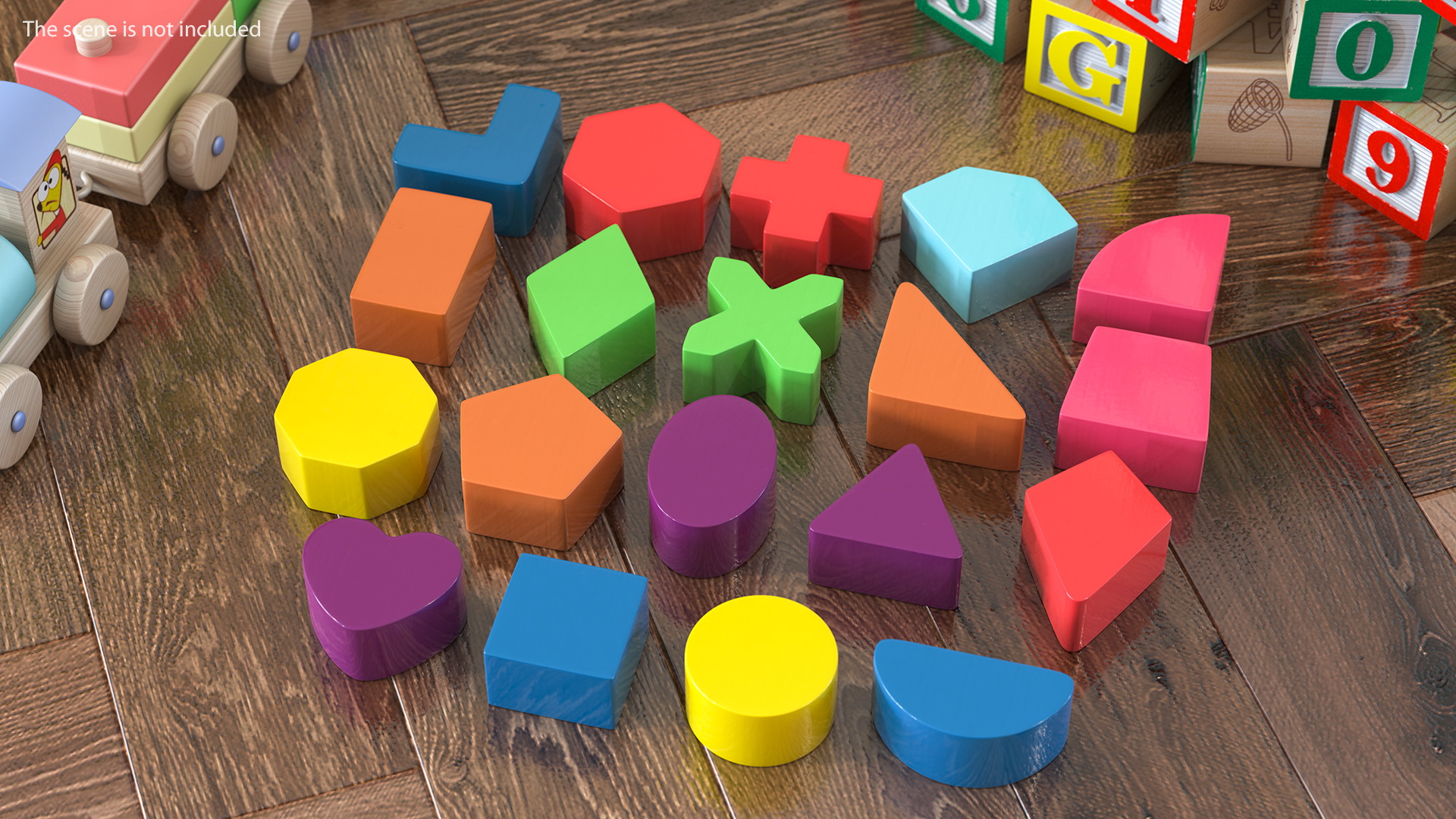 3D Cube Shape Sorter Toy with 19 Blocks