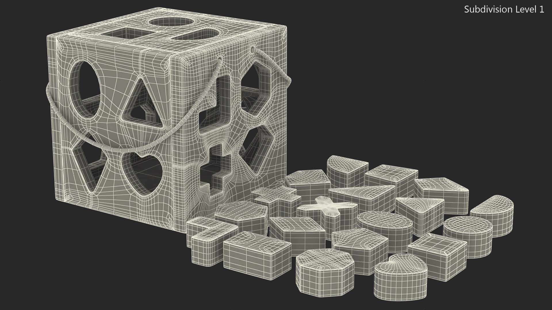 3D Cube Shape Sorter Toy with 19 Blocks