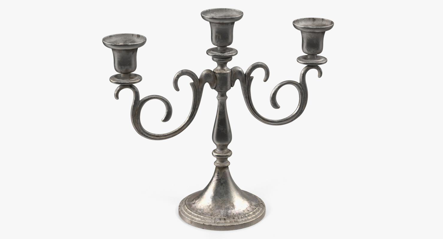 3D Silver Candle Holders